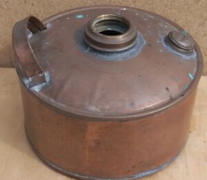 Vintage Old Antique Brass Copper Decorative Pot Oil Lamp Heating 6 Original