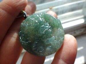 Natural Genuine A Jadeite Jade Old Type Icy Green Dragon Pendant