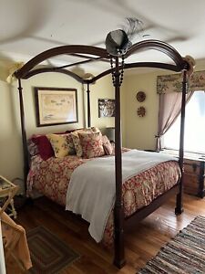 Reid Classic Antique Cherry Wood 4 Poster Canopy Bed Can Be Disassembled