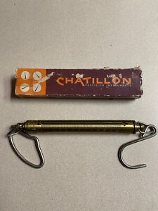 Chatillon Antique Brass Hanging Scale 25 Pounds Model In 25 Ny Usa Gs With Box