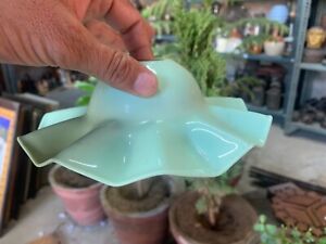 Vintage Old Ceramic Porcelain Lamp Shade Umbrella Shape Ruffled Edges Lamp Shade