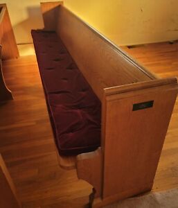 Solid Oak Pews From 100 Year Old Church 9 And 11 Removable Cushion Wood Bench