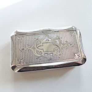 Large Superb Antique French Solid Silver 950 Snuff Box 1880 S 7 
