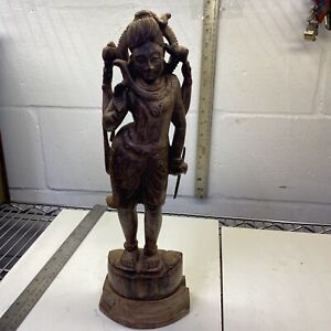 Masterpiece Antique Indian Wooden Statue 16 Inches