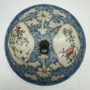 Antique Chinese Painted Decorative Pot Lid 7 