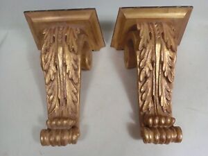 Pr Xl 13 5 Made In Italy By Palladio Wall Brackets Ornate Carved Wood Gold Gilt