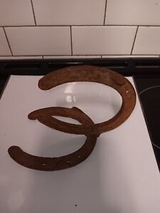 Vintage Upcycled Horseshoe Hat Coat Hanger Great Patina Very Rustic
