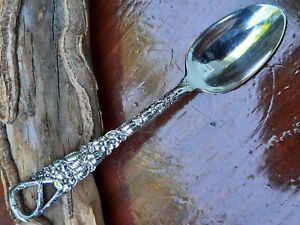 Sterling Silver R W S Wallace Tropical Floral Demitasse Spoon No Monogram