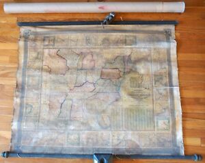 1844 Hanging Wall Map Mitchell S National Map Of The American Republic