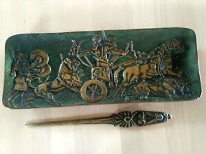 French Bronze Max Le Verrier Tray With Letter Opener