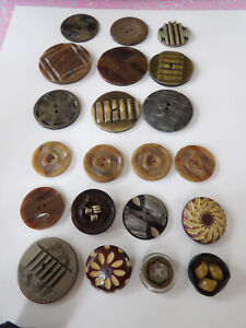 Lot Of Large 21 Pieces Antique Unusual Patt Buttons Very Nice Asst 