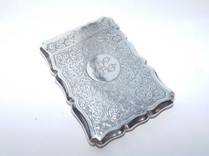 Antique Victorian Sterling Silver Card Case Cohan Charles Birmingham 1895