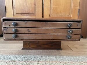 Vintage Antique 3 Drawer Printer Spool Like Cabinet Awesome Piece 459 24