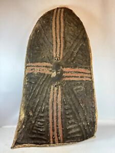 240534 Antique Large 19th Cent African Kirdi Shield Certificate Cameroon