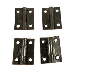 4 Vintage 1 5 X 2 Inch Black Cast Metal Door Hinges Cabinet Shutter Mortise