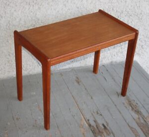 Vintage Side End Table Teak Wood Mid Century Danish Modern Style Rare Design