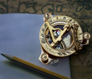 Vintage Maritime Solid Sundial Compass Brass West London Working Gift For Father