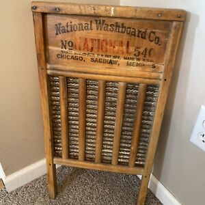 Vintage Antique Washboard By National Washboard Co No 540 Silver Duke