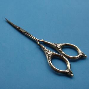 Amazing Antique Sterling Silver Dragons Spitting Fire Ornate Sewing Scissor 