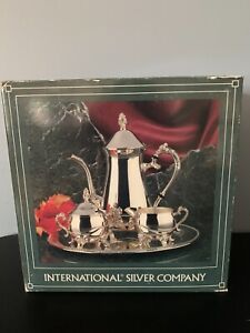 International Silver Company Four Piece Coffee Set 1990 Silverplated In Box