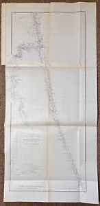 Large 1882 Antique Map Florida East Coast Survey Amelia Is Halifax Rv Usa 8