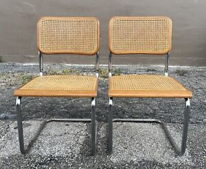 Mid Century Modern Italian Cesca Side Chairs A Pair
