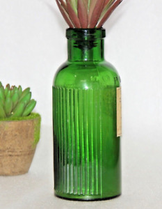 Antique Green Glass Poision Ref No 6266 Bottle Collectible Vintage D Cor Bottle