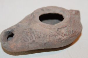 Ancient Crusader Pottery Oil Lamp 11 12th Century Ad Terracotta