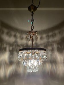 Antique Vintage Crystal Chandelier Lighting French Model Ceiling Lamp 1960 S