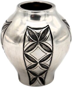 Art Deco Vase Sterling Silver 833 56 Grams Portuguese 1900 Antique 