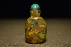 Collection Chinese Natural Agate Carved Exquisite Patterns Snuff Bottle Art Gift