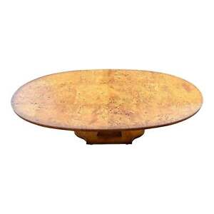 Vintage Mid 20th Century Tomlinson Brown Burl Wood Oval Surfboard Coffee Table