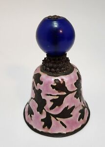 Qing Dynasty Chinese Enamel Bell Mandarin Hat Finial Cobalt Blue Peking Glass