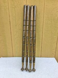 Set 4 Victorian Parlor Table Legs Brass Claw Glass Ball Feet Antique Salvage 29 