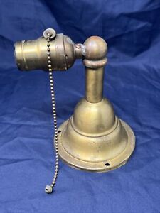Vintage Brass Wall Mount Single Sconce Light Fixture Bryant Socket Pull Chain