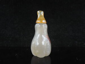 Antique Hand Carved Nice Shape Chinese Nature Agate Snuff Bottle
