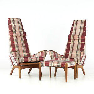 Adrian Pearsall For Craft Associates Mid Century Slim Jim Highback Lounge Chair