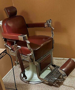 Koken Barber Chair 1930 S Leather W Headrest Ash Tray Razor Strop Towel Holder