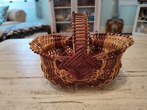 Vintage Primitive God S Eye Buttocks Basket Handmade Stunning