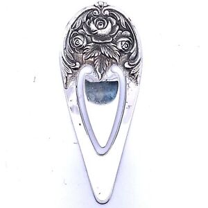 Antique Sterling Silver S Kirk Son Repousse Floral Book Mark