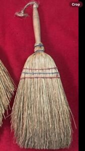 Antique Primitive Hand Whisk Broom Straw Handmade Old Hearth Tool