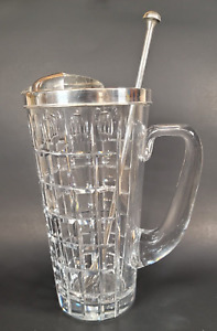 Hawkes Cut Class Cocktail Mixing Pitcher Spoon Cartier Sterling Top