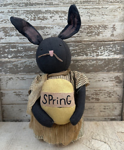 Primitive Country 15 Black Bunny Rabbit Doll Spring Egg Easter