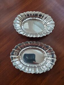 Set Of Two Wallace 220 Sterling Silver Candy Dish Nut Bowl Salt Cellar No Mono
