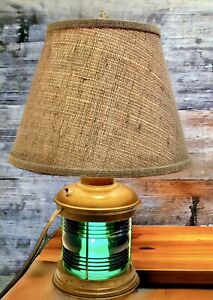 Vintage Brass Mid Century Rubal Anchor Maritime Nautical Ship Lantern Table Lamp