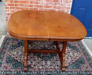 French Antique Oak Art Nouveau Kitchen Table Circa 1895