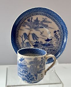 Copeland Spode Demitasse Cup And Saucer Blue Willow C 1850