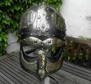 Medieval 18ga Sca Larp Luxury Snake Design Norman Viking Helmet Replica