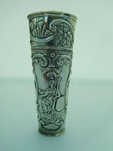 Beautiful Rare Large Russian Imperial Solid Silver Lancet Etui Case
