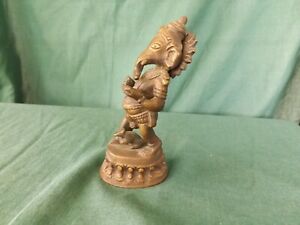 Antique Bronze Ganesh In Standing Position With Rat At His Feet Circa 1900 40